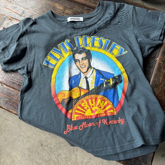 Daydreamer Womens T-Shirt Elvis Presley Logo Cotton Short Sleeve Black Size XS - Picture 1 of 4
